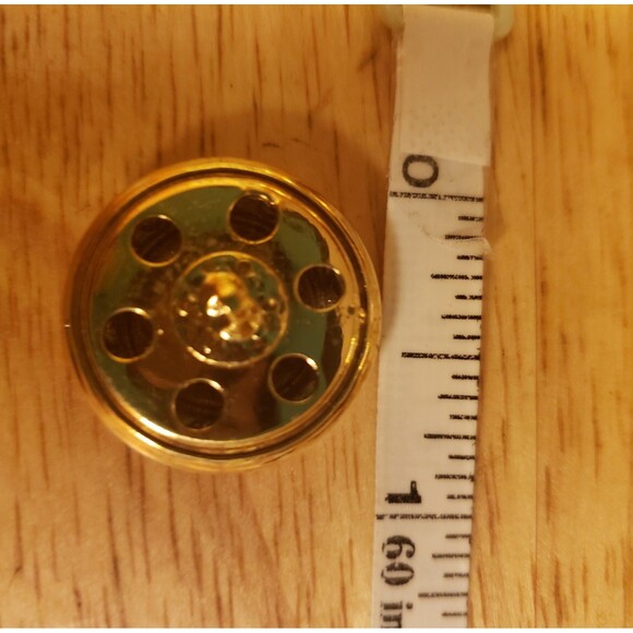 ST JOHN Replacement Buttons 5 pieces Gold Tone Black Enamel Logo Excellent Cond - Picture 3 of 3